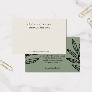 Aardse Sieraden Armband Displaykaart Visitekaartje