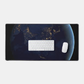 Aardse stad licht 's nachts op Azië en Australië Bureaumat (Keyboard & Muis)