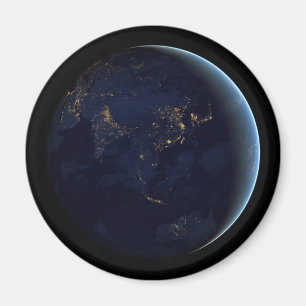 Aardse stad licht 's nachts op Azië en Australië Magneet