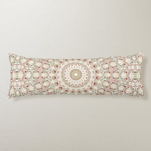 Aardse Taupe en Roest Mandala Patroon Lichaamskussen