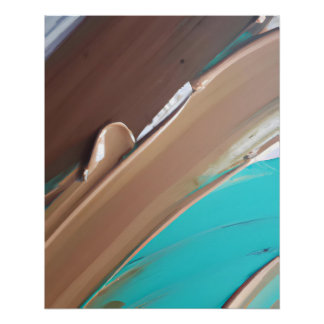 Aardse Teal en Klei Abstracte Textuur Perfect Poster