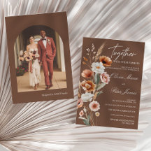 Aardse Terracotta Boho Waterverf Bruiloft