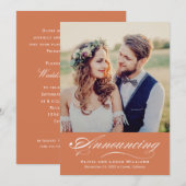 Aardse Terracotta Calligrafie Ontvangst Kaart (Voorkant / Achterkant)