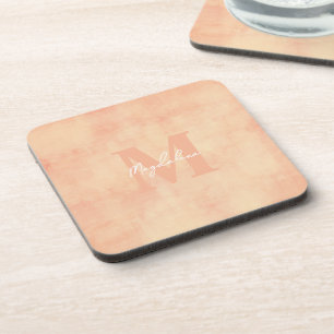 Aardse Terracotta Monogram Bier Onderzetter