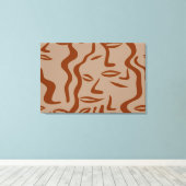 Aardse tinten Abstracte vrouwengezichten Canvas Afdruk (Insitu (Houten vloer))