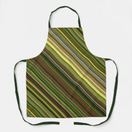 Aardse tinten groen, geel en bruin streep schort
