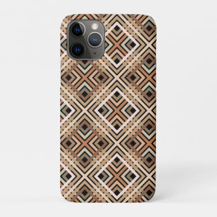 Aardse vierkanten patroon iPhone 11 pro hoesje