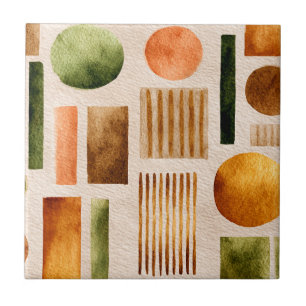 Aardse Waterverf Abstract Patroon - Boho Organic Tegeltje