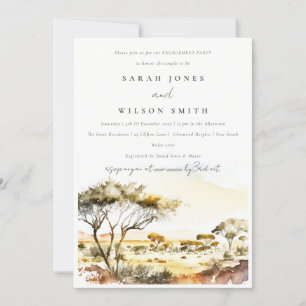 Aardse Waterverf Afrikaans Landschap Verloving Kaart