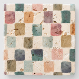 Aardse waterverfpalet stenen onderzetter