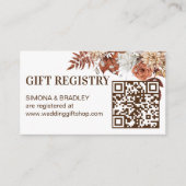 Aardse woestijn bruine boho bloemen geschenk regis informatiekaartje (Voorkant)