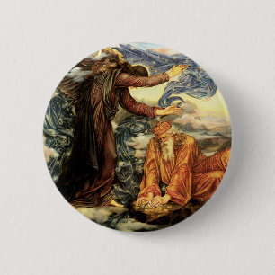 Aardsgebonden door Evelyn De Morgan, Victoriaanse Ronde Button 5,7 Cm