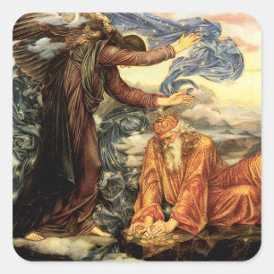 Aardsgebonden door Evelyn De Morgan, Victoriaanse Vierkante Sticker