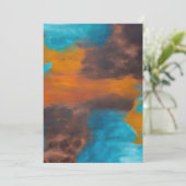 Aardtint Blues Abstract Kaart (Staand voorkant)