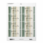Aardtint Boho Retro Script Abstracte Golvende Lijn Etiket (Full Sheet)
