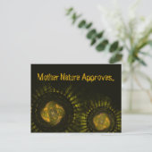 Aardtint Groene Stralen Fractale Kunstwerk Op Maat Briefkaart (Staand voorkant)