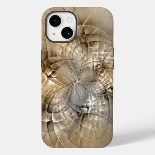 Aardtinten Abstracte Moderne Fractale Kunst Textuu Case-Mate iPhone Case (Achterkant)