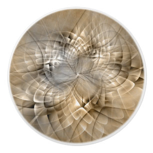 Aardtinten Abstracte Moderne Fractale Kunst Textuu Keramische Knop