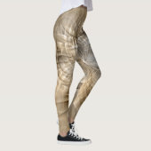Aardtinten Abstracte Moderne Fractale Kunst Textuu Leggings (Rechts)