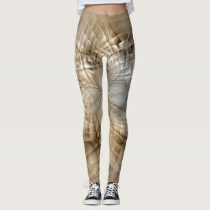 Aardtinten Abstracte Moderne Fractale Kunst Textuu Leggings