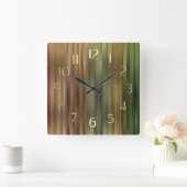 aardtoonstrepen vierkante klok (Huis)