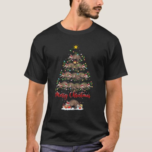 Aardvark-Dierenvriend in overeenstemming met Santa T-shirt (Voorkant)