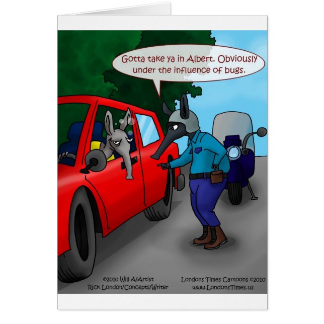 Aardvark Driving While Bugged Funny Tees Mugs Gift (Devant)