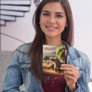 Aardvark Tranquil Harmony: Wildlife Duo in Meadow Briefkaart