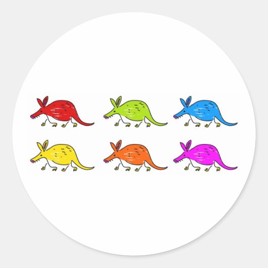 Aardvarken Ronde Sticker (Voorkant)