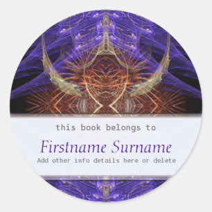 Aardveer fractal kunst boekplaat sticker
