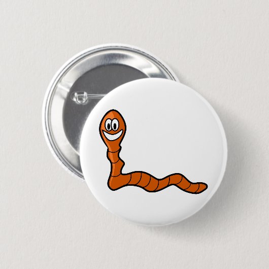 Aardworm Ronde Button 5,7 Cm (Voorkant /achterkant)