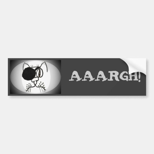 Aargh! Eye Patch Pirate Cat Bumpersticker (Voorkant)