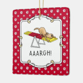 AARGH! Funny dog agility teeter Keramisch Ornament (Links)