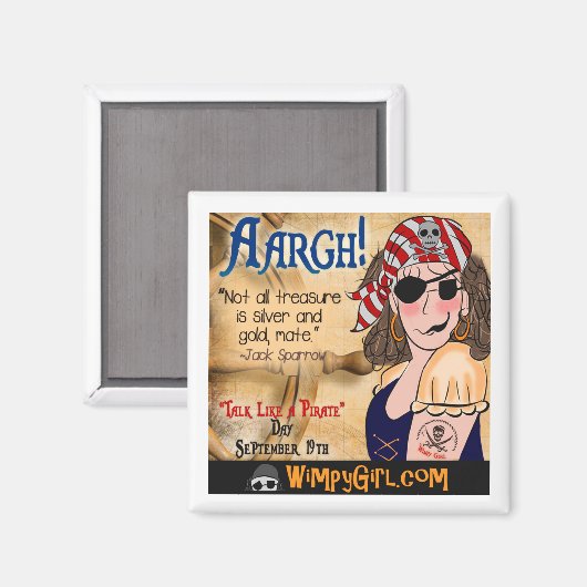 Aargh. - Spreek als een Pirate Day Magneet (Voorkant / Achterkant)