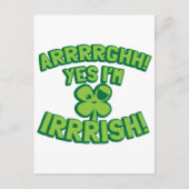 AARGHH JA, IK BEN IRISH, met een pirate SHAMROCK Briefkaart (Voorkant)