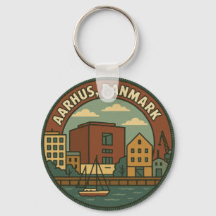 Aarhus Denemarken stadsgezicht Sleutelhanger