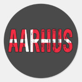 Aarhus Denmark Ronde Sticker (Voorkant)