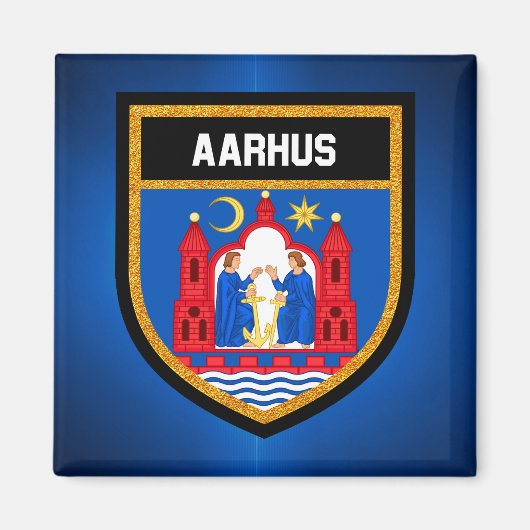Aarhus Flag Magneet (Voorkant)