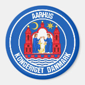 Aarhus Round Emblem Magneet (Voorkant)