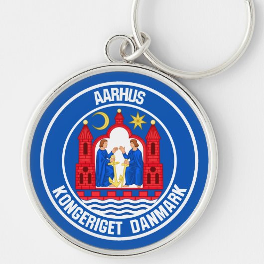 Aarhus Round Emblem Sleutelhanger (Voorkant)
