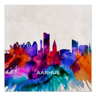 Aarhus Skyline Perfect Poster