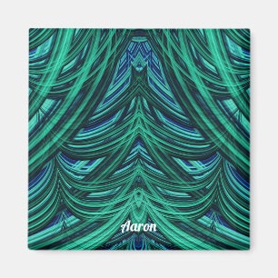 AARON ~ 3D Fractage Design bleu vert aimant