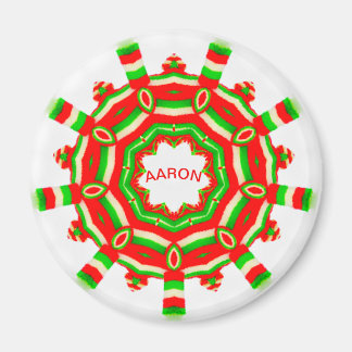 AARON ~ Gepersonaliseerd Kerstwiel Fractaal ~ Magneet