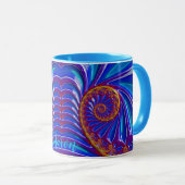 AARON ~ GLOSSY 3D Zany Blue Yellow Fractal ~ Mug (Devant droit)