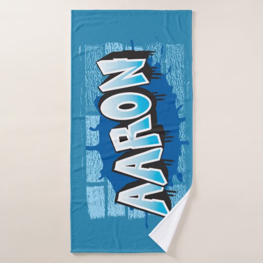 Aaron Jouw naam Graffiti Bath Beach Towel Badhanddoek (Badhanddoek)