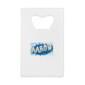 Aaron Jouw naam Graffiti Brick Wall gestileerd Kredietkaart Flessenopener (Achterkant)