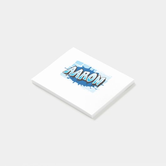 Aaron Jouw naam Graffiti Brick Wall gestileerd Post-it® Notes (Schuin)