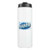 Aaron Jouw naam Graffiti Brick Wall gestileerd Thermosbeker (Voorkant)