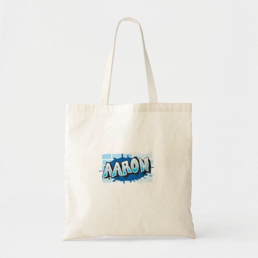 Aaron Jouw naam Graffiti Brick Wall gestileerd Tote Bag (Voorkant)