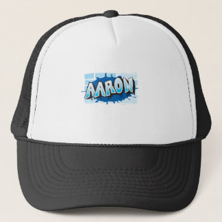 Aaron Jouw naam Graffiti Brick Wall gestileerd Trucker Pet